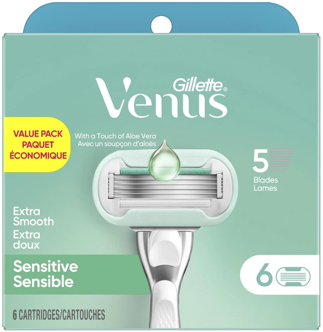 Alt view image 7 of 7 - Extra Smooth Sensitive Womens Razor Blade Refills, 6 Count, Designed for Women with Sensitive Skin