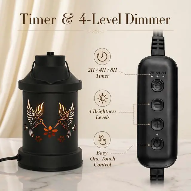 Alt view image 5 of 7 - Hummingbird Candle Warmer Lamp Timer - Mothers Day Gifts for Mom, Birthday Gifts for Women, House Warming Gifts New Home Decor