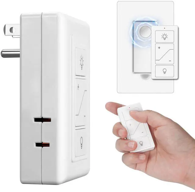 Main image of Smart Plug-in Dimmer, Wireless Dimmer Plug with Remote, 2.4GHz Dual Outlets Switch for Lamp Compatible with Alexa, for Dimmable LED, CFL, Incandescent and Halogen Lamps