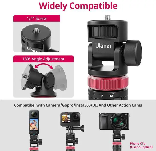 Alt view image 2 of 7 - MT-71 Tripod Selfie Stick & Vlog Handle with Magnetic Quick Release&1/4'' Screw, 59in Extendable Lightweight Tripod Stand (7-Section) for DJI Pocket 3/Insta360 X5 X4 X3 Series