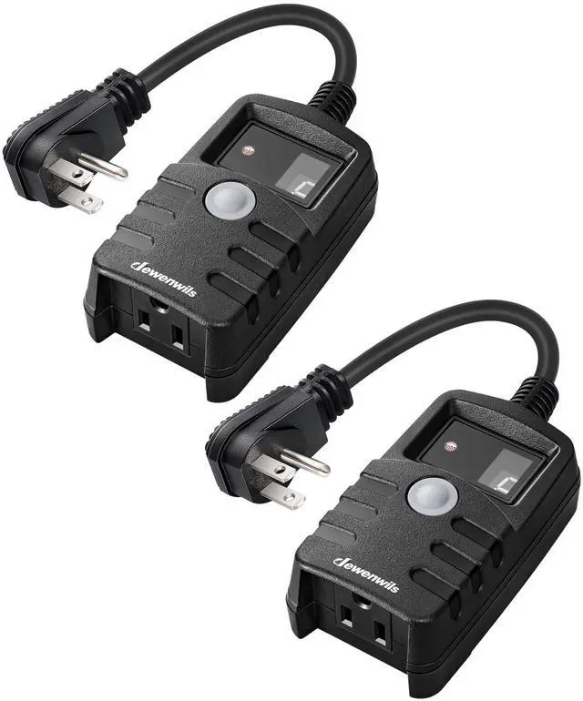 Main image of Light Timer Outdoor Weatherproof, Countdown Photocell Sensor Timer with Electrical Grounded Outlets for String Light, 13 A, 1/2 HP, UL Listed 2 Pack