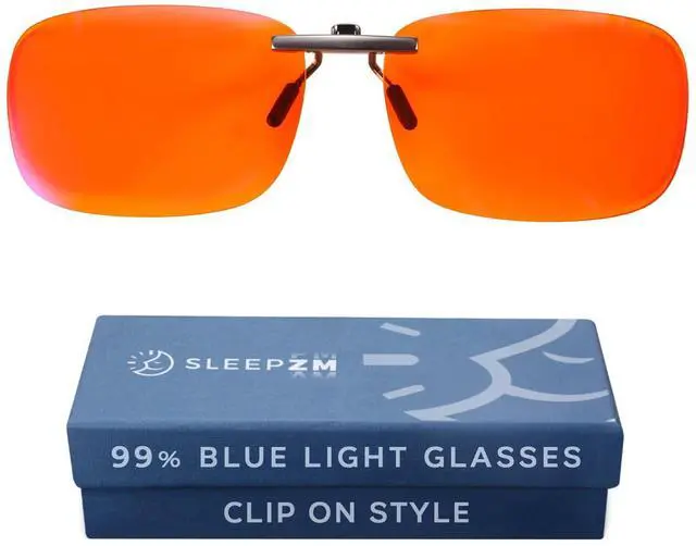 Main image of Blue Light Blocking Glasses Clip On Frame - 99% Sleep Aid Orange Lens 50+ Styles & 14 Lens Colors for Men & Women to Filter Light in All Environments Work, Play, Computer & Gaming