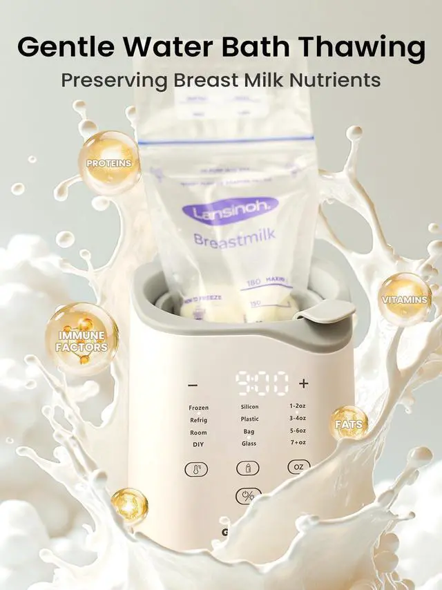 Alt view image 4 of 7 - Grownsy Bottle Warmer for Night Feeding, Fast Baby Bottle Warmer for Breastmilk, Smart Temperature Control, with Timer, Thaw, Food Heater, Night Light, Calentador De Biberones for All Bottles