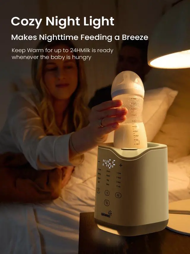 Alt view image 6 of 7 - Grownsy Bottle Warmer for Night Feeding, Fast Baby Bottle Warmer for Breastmilk, Smart Temperature Control, with Timer, Thaw, Food Heater, Night Light, Calentador De Biberones for All Bottles