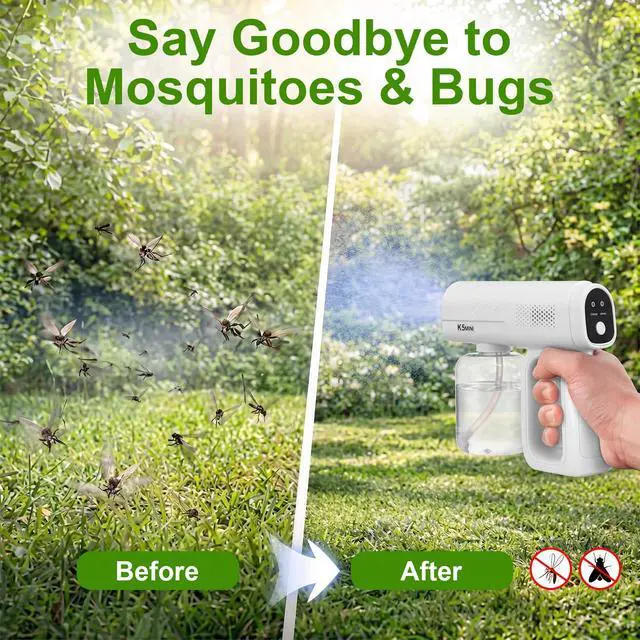 Alt view image 2 of 7 - 2 Pack Rechargeable Atomizer Nano Sprayer Gun for Mosquito Repellent Handheld Nano Mist Garden Repellent Sprayer Portable Plant Mister Tool Large Capacity Electric Fogger for Home Office Garden
