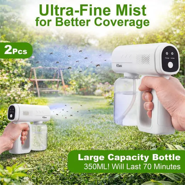 Alt view image 5 of 7 - 2 Pack Rechargeable Atomizer Nano Sprayer Gun for Mosquito Repellent Handheld Nano Mist Garden Repellent Sprayer Portable Plant Mister Tool Large Capacity Electric Fogger for Home Office Garden