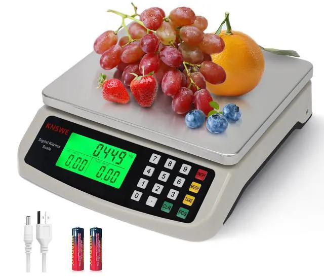 Main image of Commercial Food Scale 40KG Large Digital Kitchen Scale Baking Cooking Bread Meat Weight Price Computing Scale Stainless Steel Parts and Coins Counting Scale for Deli Stores Tare Function