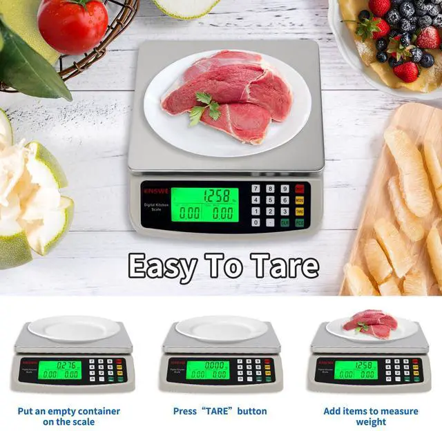 Alt view image 5 of 6 - Commercial Food Scale 40KG Large Digital Kitchen Scale Baking Cooking Bread Meat Weight Price Computing Scale Stainless Steel Parts and Coins Counting Scale for Deli Stores Tare Function