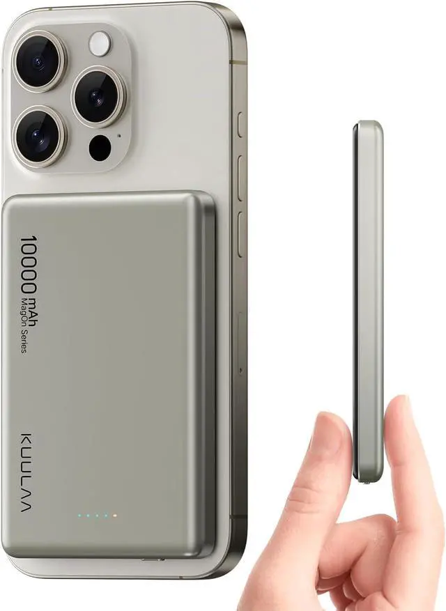 Main image of 10000mAh Magsafe Battery Pack 0.47IN Ultra Slim Magnetic Portable Charger Wireless Magsafe Power Bank Compatible with iPhone 16/15/14/13/12 Series