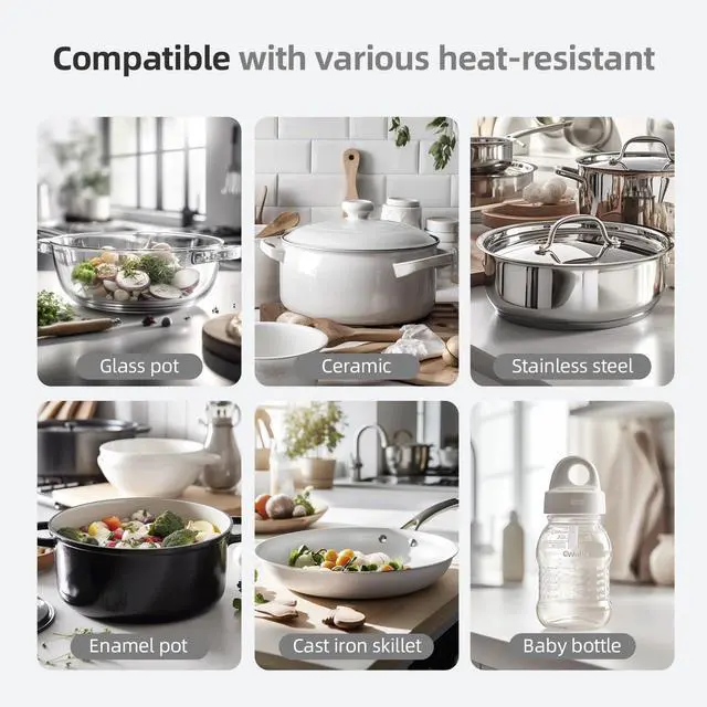 Alt view image 6 of 6 - Food Warmer Plate, 8.3"x8.3" Electric Warming Tray | 6-Temp Control & Memory Function | for Slow Eaters, Seniors, RV Camping, Sourdough Proofing & Office Use