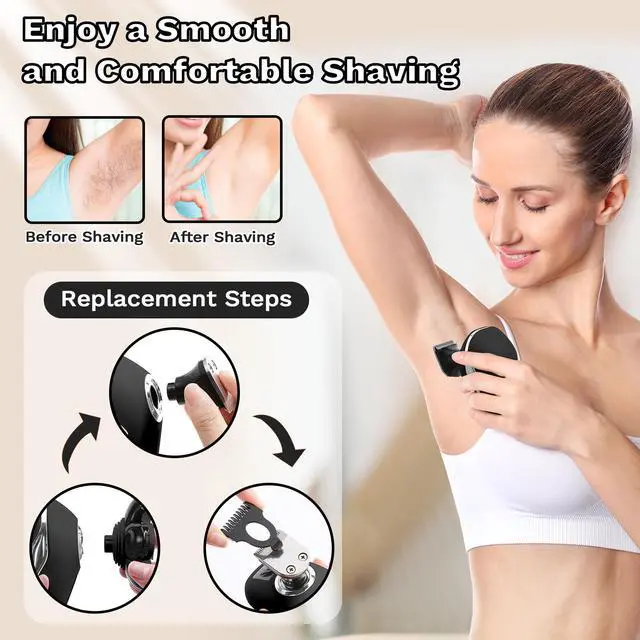 Alt view image 7 of 7 - Electric Razors for Women, 7D Electric Shaver for Women, 5 in 1 Lady Shavers, Wet/Dry Bikini Trimmer, Rechargeable Face Razor for Arms Legs Armpit Pubic Area