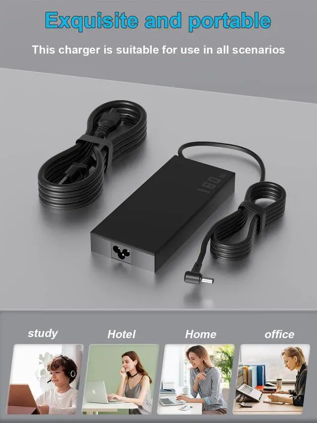 Alt view image 7 of 7 - 180W Charger Compatible with Asus ROG Zephyrus G14 G15 GA401 GA502 TUF Gaming A15 F15 F17 A17 FX566 FX705 FA706 FX766 FA506 FX706 FX506 FX505DT ROG Strix G G15 G531 G731 Laptop Adapter