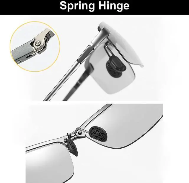 Alt view image 3 of 7 - Polarized Photochromic Driving z87 Sunglasses For Men Day and Night safety glasses (Black Frame)