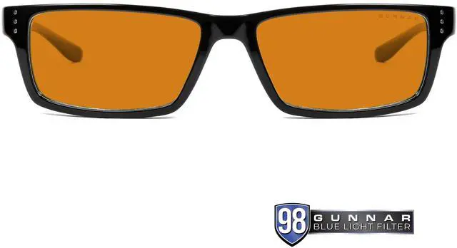 Alt view image 2 of 7 - Gaming and Computer Glasses - Blocks 98% Blue Light - Riot, Onyx, Amber Max Tint, 57 mm