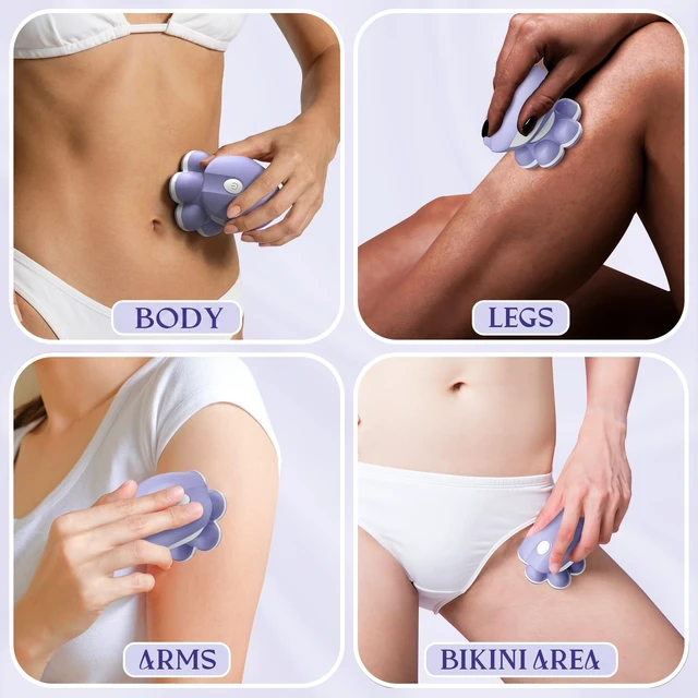 Alt view image 5 of 7 - Electric Razors for Women Legs, Smooth Full-Body Electric Shaver | 7D 360° Silky-Smooth Shaver Heads, 5 Min Wide-Area Fast Body Grooming, Waterproof Wet & Dry Use, Light & Travel Cap, Violet