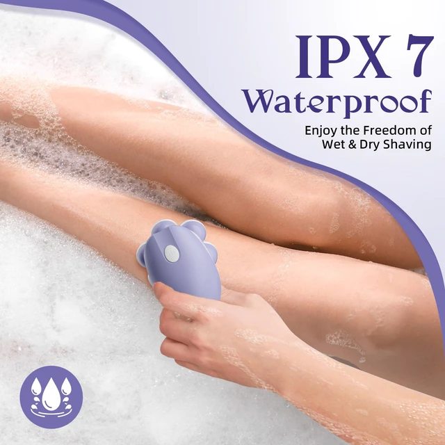 Alt view image 6 of 7 - Electric Razors for Women Legs, Smooth Full-Body Electric Shaver | 7D 360° Silky-Smooth Shaver Heads, 5 Min Wide-Area Fast Body Grooming, Waterproof Wet & Dry Use, Light & Travel Cap, Violet
