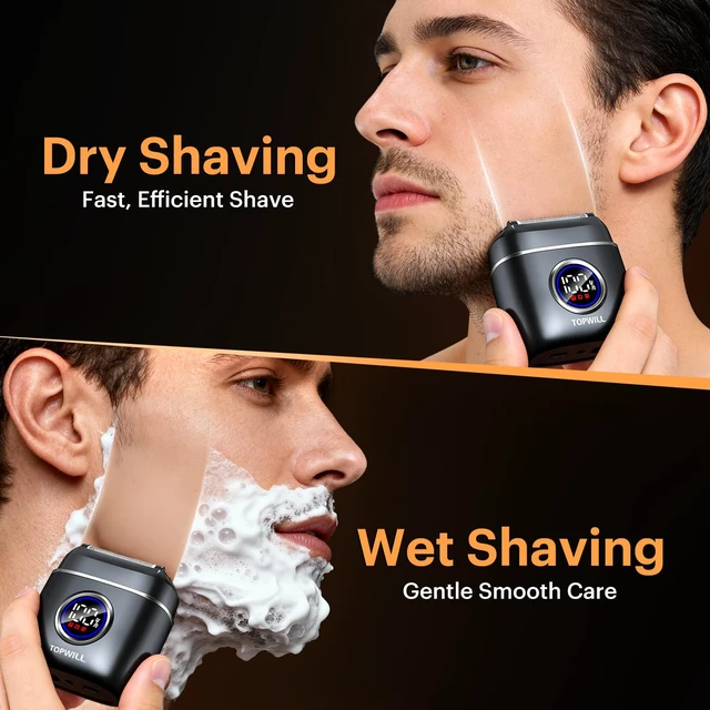 Alt view image 6 of 7 - Electric Razor for Men, 5-Blade Portable Foil Shaver | Travel Mini Shaver Powerful Palm-Sized