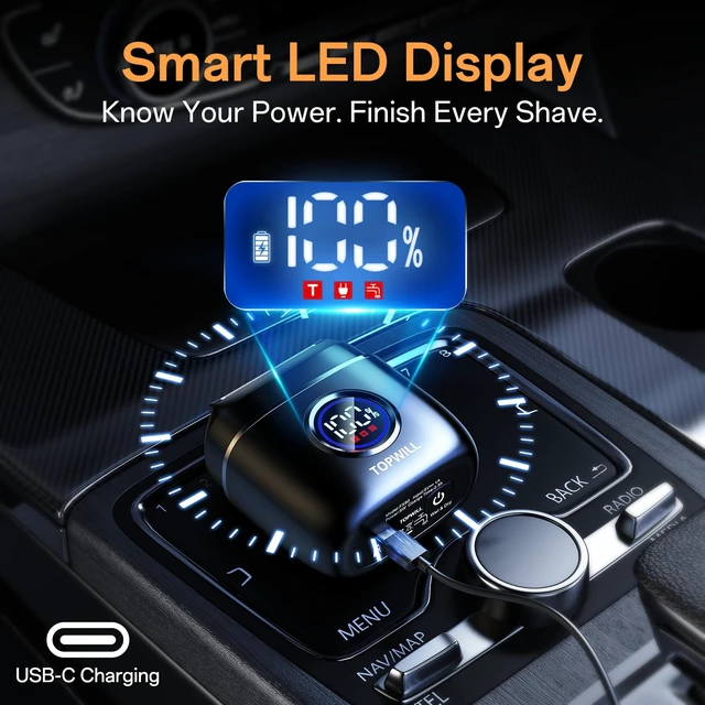 Alt view image 5 of 7 - Electric Razor for Men, 5-Blade Portable Foil Shaver | Travel Mini Shaver Powerful Palm-Sized