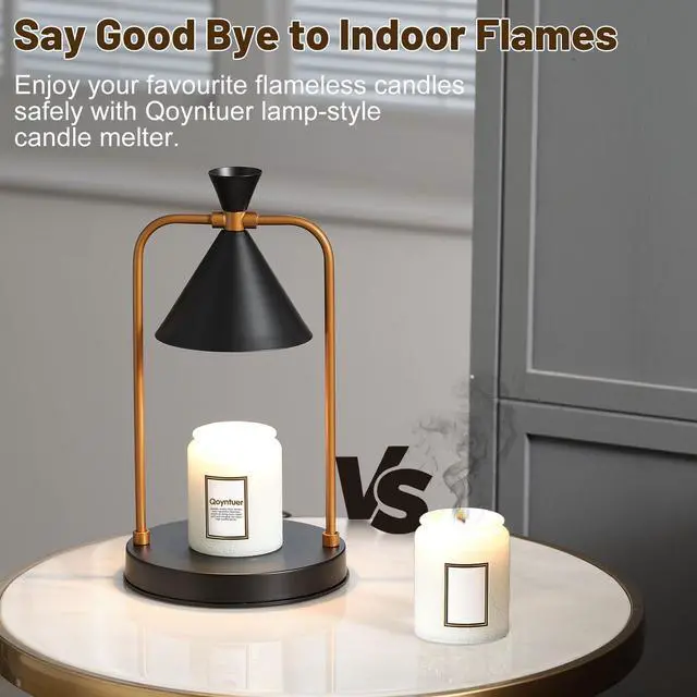 Alt view image 5 of 7 - Candle Warmer Lamp with Timer Dimmer, Birthday Gifts for Women Mom, House Warming Gifts New Home Room Decor, Plug-in Operated Wax Melt Warmer for Scented Jar Candles (Black)