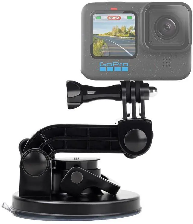 Main image of Suction Cup Mount Compatible for Gopro Hero 13/12/11/10/9/8/7/6/5/4/3/3+/2 Gopro Max2, Hero+, Hero Session, and More Action Cameras Car Windshield and Window Mount