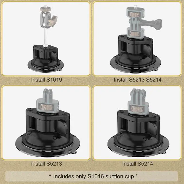 Alt view image 2 of 6 - Suction Cup Base with 1/4" Female Threaded for Hook, Camera or Phone Mount, Magic Arm, Heavy Duty Suction Cup for Windshields, Smooth Walls, Mirrors, and Other Glossy Surfaces
