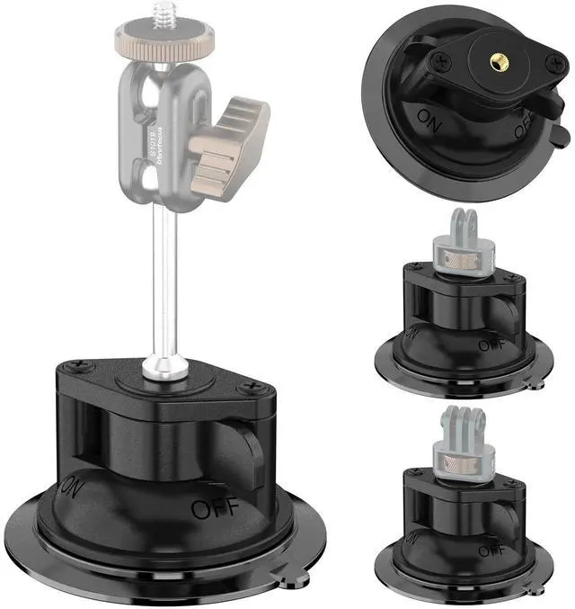 Alt view image 6 of 6 - Suction Cup Base with 1/4" Female Threaded for Hook, Camera or Phone Mount, Magic Arm, Heavy Duty Suction Cup for Windshields, Smooth Walls, Mirrors, and Other Glossy Surfaces