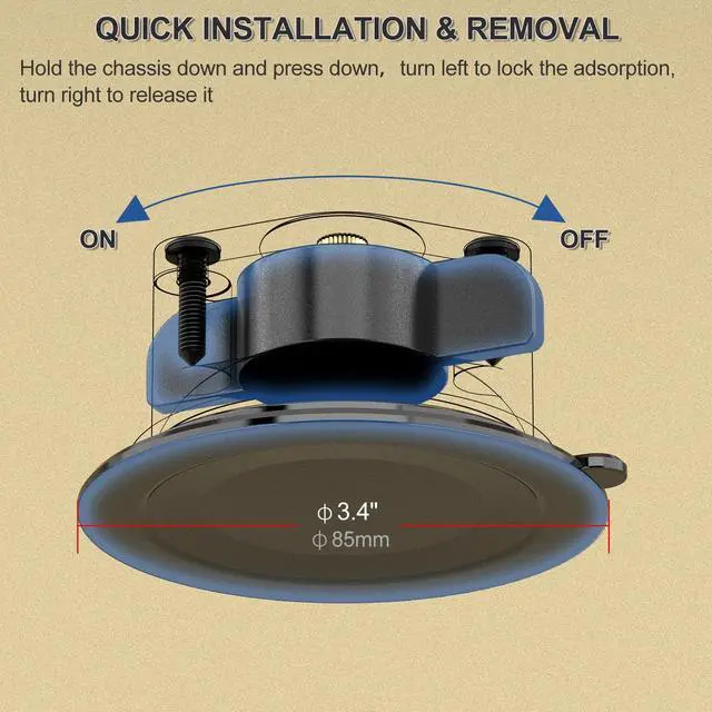 Alt view image 5 of 6 - Suction Cup Base with 1/4" Female Threaded for Hook, Camera or Phone Mount, Magic Arm, Heavy Duty Suction Cup for Windshields, Smooth Walls, Mirrors, and Other Glossy Surfaces