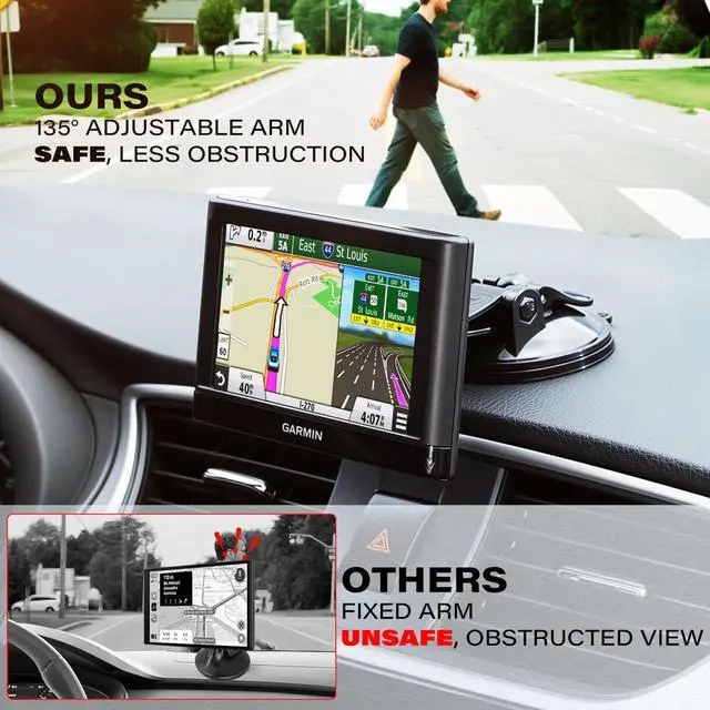 Alt view image 2 of 7 - 2 PCS Adjustable GPS Car Mount for Garmin Nuvi Dezl Drive Drivesmart Zumo Driveassist DriveLuxe StreetPilot RV, Replacement Suction Cup GPS Dash Ball Mount Dashboard Windshield Car Holder