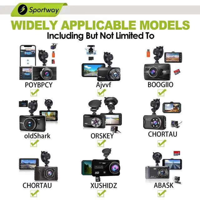 Alt view image 4 of 5 - S501 Dash Cam Suction Mount Holder (5th Gen), Replaceable Joint for CHORTAU OldShark NIUTA Boogiio ORSKEY Abask and Most Other Car Dash Cameras