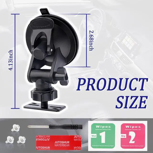 Alt view image 2 of 7 - Dash Cam Mount - 360°Rotatable Portable Device Mount for Most Dash Cams & Rearview Cameras - Fits Car, Truck, SUV, RV, Van - Mini, Waterproof, Sturdy