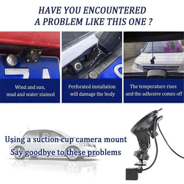 Alt view image 3 of 7 - Dash Cam Mount - 360°Rotatable Portable Device Mount for Most Dash Cams & Rearview Cameras - Fits Car, Truck, SUV, RV, Van - Mini, Waterproof, Sturdy