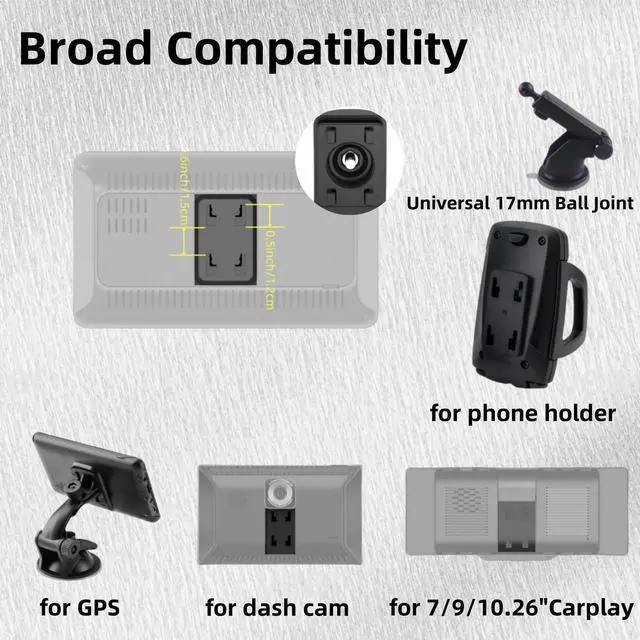 Alt view image 4 of 7 - Extended Carplay Mount, 360° Flexible Windshield Dashboard Suction Cup Bracket Replacemect for 7" 9" 10.26" Inch Carplay Screen Android Auto Mount Car Baby Camera Monitor Phone Holder
