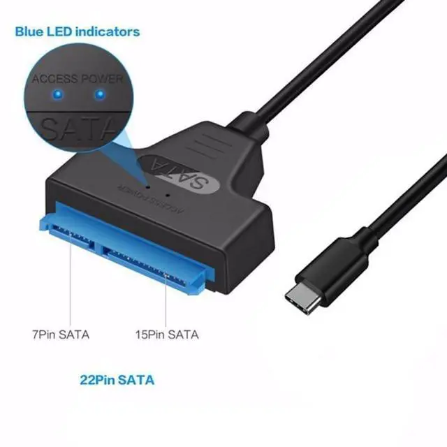 Alt view image 2 of 6 - SATA to USB C 3.0 Cable - USB C Adapter Compatible for 2.5" HDD & SSD Hard Drive Reader, External Hard Drive Converter Support UASP,Black