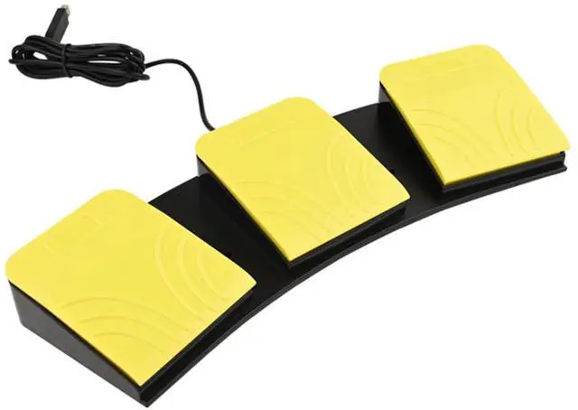 Main image of USB Foot Pedal for PC Gaming,Optical Control Foot Switch,Computer Map Mouse Keyboard Hotkey Combination Key Keypress Simulator Program Page Turner Transcription HID (Triple Pedal)