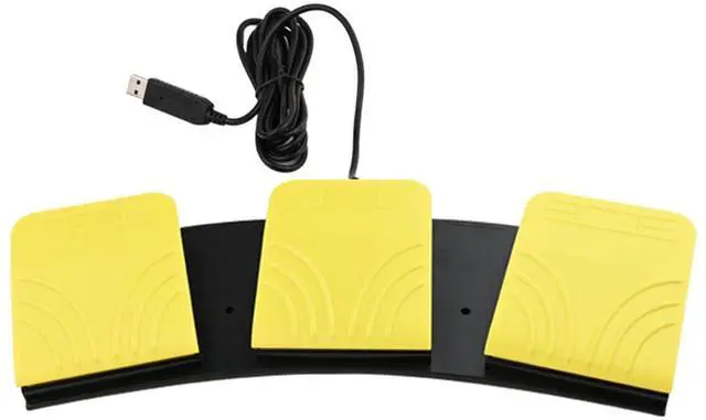 Alt view image 2 of 5 - USB Foot Pedal for PC Gaming,Optical Control Foot Switch,Computer Map Mouse Keyboard Hotkey Combination Key Keypress Simulator Program Page Turner Transcription HID (Triple Pedal)