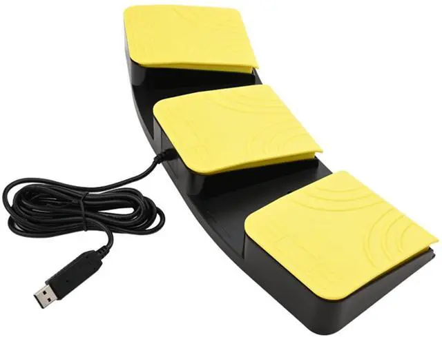 Alt view image 5 of 5 - USB Foot Pedal for PC Gaming,Optical Control Foot Switch,Computer Map Mouse Keyboard Hotkey Combination Key Keypress Simulator Program Page Turner Transcription HID (Triple Pedal)