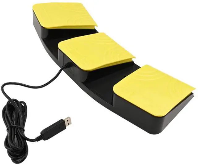 Alt view image 3 of 5 - USB Foot Pedal for PC Gaming,Optical Control Foot Switch,Computer Map Mouse Keyboard Hotkey Combination Key Keypress Simulator Program Page Turner Transcription HID (Triple Pedal)