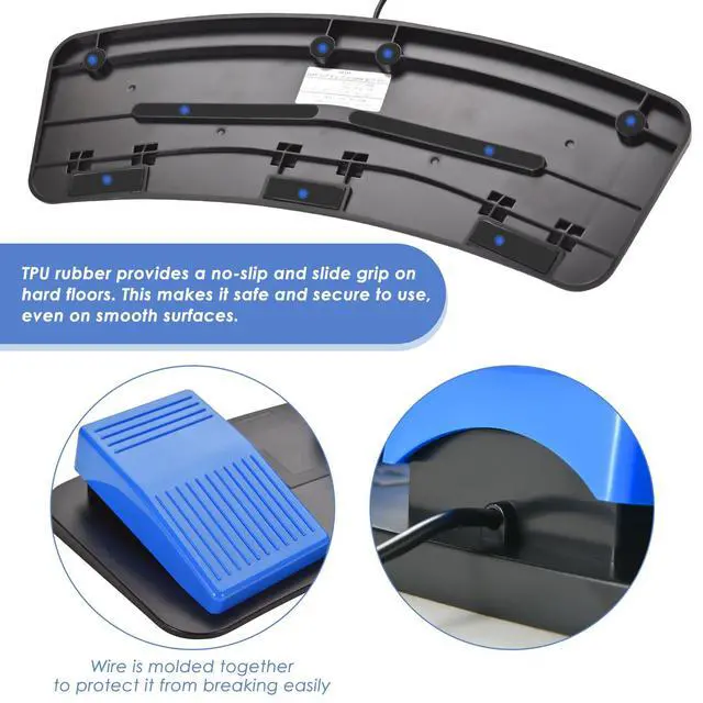 Alt view image 2 of 7 - Upgraded Digital Optical USB Foot Pedal, USB Tripe Foot Switch Game Control, 3 Keys Programmable Footswitch Mouse Keyboard for Video Game Push to Talk, Transcription HID (Triple Pedal)