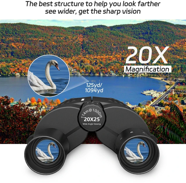 Alt view image 5 of 7 - 20X25 Small Binoculars for Adults and Kids, Large Eyepiece Binoculars for Bird Watching Easy Focus, Pocket High Powered Opera Glasses for Concert, Cruise Ship, Travel Must Have