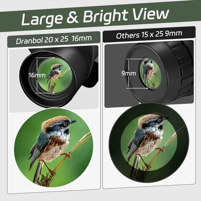 Alt view image 3 of 7 - 20X25 Small Binoculars for Adults and Kids, Large Eyepiece Binoculars for Bird Watching Easy Focus, Pocket High Powered Opera Glasses for Concert, Cruise Ship, Travel Must Have
