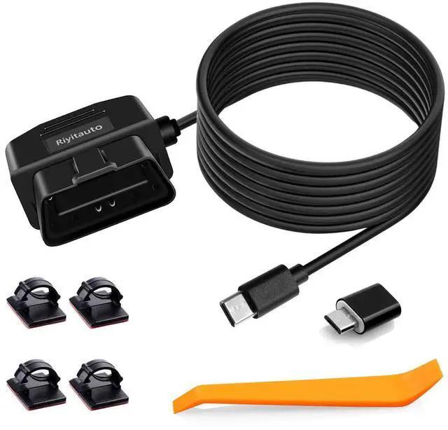 Main image of OBD Power Cable for Dash Camera 24 Hours Surveillance and Acc Two Mode with Switch Button,OBD to Type-C USB OBDII Adapter Hardwire Charger Cord,12-36V to 5V 3A for Dashcam, GPS or Radar