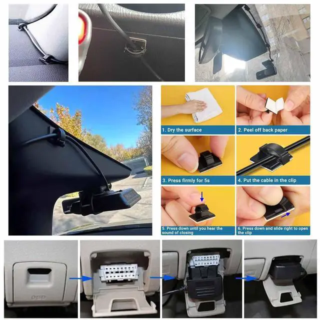 Alt view image 7 of 7 - OBD Power Cable for Dash Camera 24 Hours Surveillance and Acc Two Mode with Switch Button,OBD to Type-C USB OBDII Adapter Hardwire Charger Cord,12-36V to 5V 3A for Dashcam, GPS or Radar