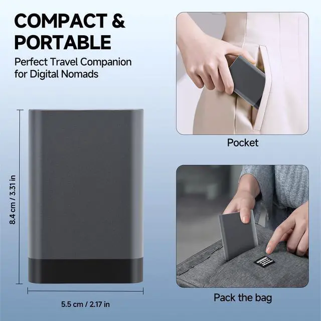 Alt view image 6 of 7 - Data Hub, Travel Rated Multi-Card Reader, and 65W 3-in-1 Charging Cable, Nano-Sim-TF-SD, Card Storage, Lighting, USB-C, USB-A Connectors, iOS/Win/Mac/Android, Compact Aluminum Case, No Loose Wires.