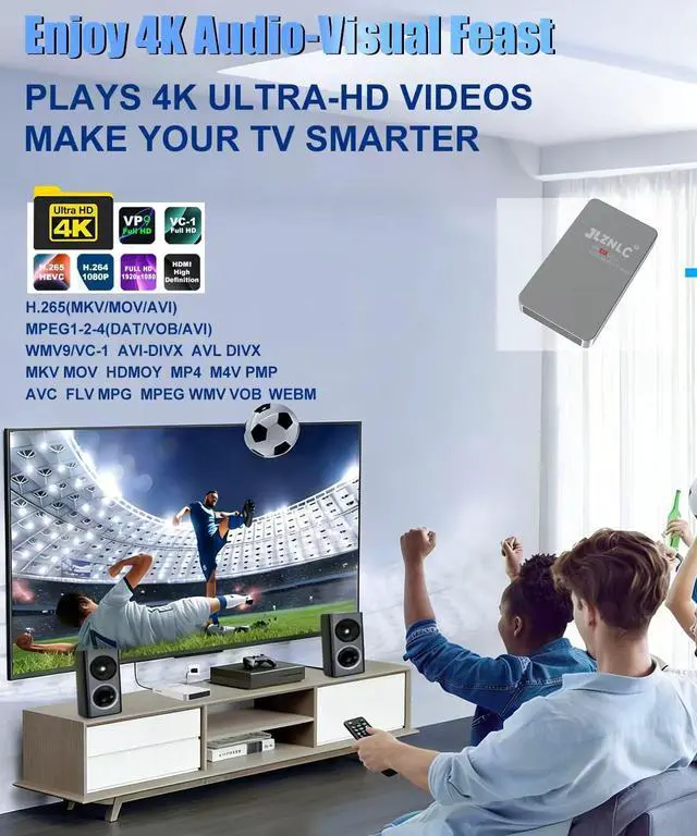 Alt view image 6 of 7 - 4K Ultra HD Media Player & HDD Enclosure 2-in-1 Digital Signage|Play H.265/HEVC H.264/AVC MP4 MKV Videos, MP3 Music, JPG Photos Auto Playback & Resume Supports HDDs/USB/MicroSD 4K HDMI & Analog AV