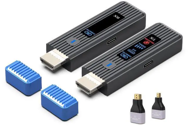 Main image of Wireless HDMI Transmitter and Receiver 328FT/100M, LED Screen Display, Dual-Band 2.4G+5.8G Plug & Play HDMI Extender Kit, 4K Decode 1080P Output for PC/Projector/TV Box/Monitor