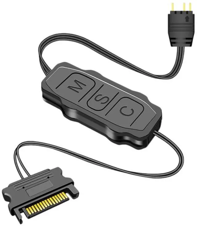 Main image of Mini ARGB Controller 3Pin RGB 5V Controller with Monochrome Horse Rainbow 10+ Modes SATA Power for PC Fan, Light Strip, Light Plate,Water/Air Cooled Radiator
