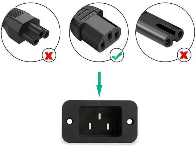 Alt view image 3 of 7 - 5 FT 18AWG 3 Prong Plug 10 Amps 125 Volts AC Power Cable Compatible with Electronics, Samsung, Laptop,TV, Sharp, Sony, AOC, Vizio, Acer, Dell,Computer Monitor, Printer 1.5 Meter PC Power Cord