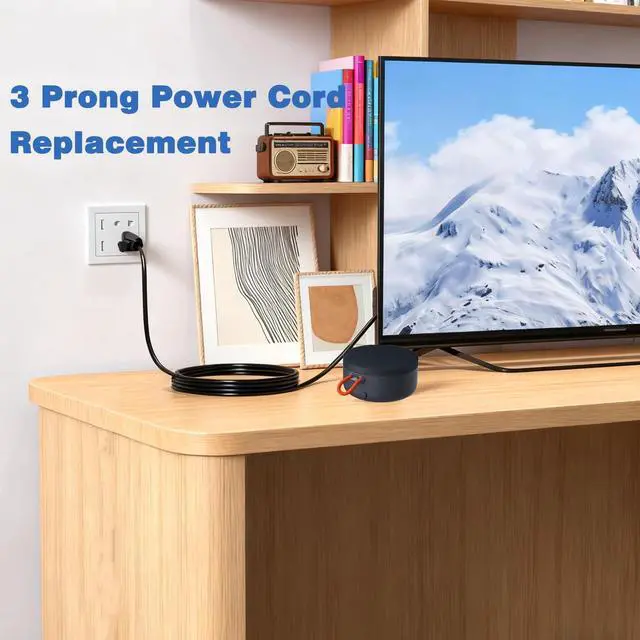 Alt view image 5 of 7 - 5 FT 18AWG 3 Prong Plug 10 Amps 125 Volts AC Power Cable Compatible with Electronics, Samsung, Laptop,TV, Sharp, Sony, AOC, Vizio, Acer, Dell,Computer Monitor, Printer 1.5 Meter PC Power Cord