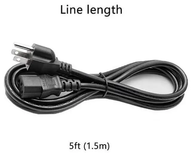 Alt view image 7 of 7 - 5 FT 18AWG 3 Prong Plug 10 Amps 125 Volts AC Power Cable Compatible with Electronics, Samsung, Laptop,TV, Sharp, Sony, AOC, Vizio, Acer, Dell,Computer Monitor, Printer 1.5 Meter PC Power Cord