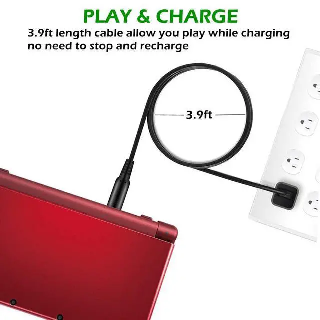 Alt view image 5 of 5 - 2 Pcs 3.9ft USB Charger Cable Compatible with 3DS/ 2DS, Play and Charge Charging Cord Compatible with 3DS/ 2DS/ DSi with 2 Stylus